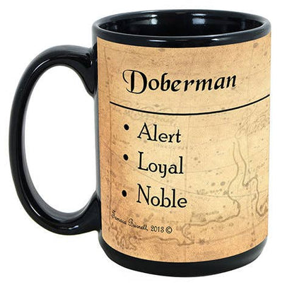 Doberman Black/Tan Cropped Mug Coffee Cup