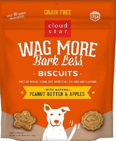 Cloud Star Wag More Bark Less Mini Biscuits 7 oz