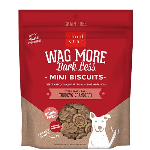 Cloud Star Wag More Bark Less Mini Biscuits 7 oz