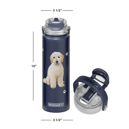 Goldendoodle Stainless Steel Water Bottle 24 Oz. Serengeti