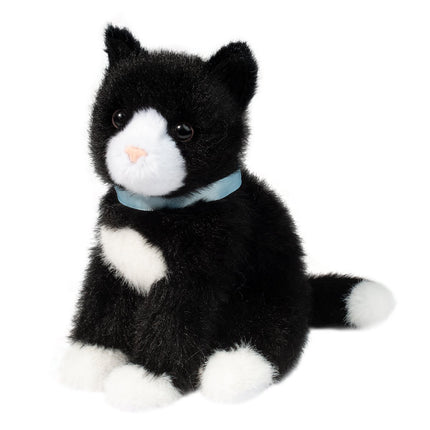 Mini Black & White Cat Plush Stuffed Animal