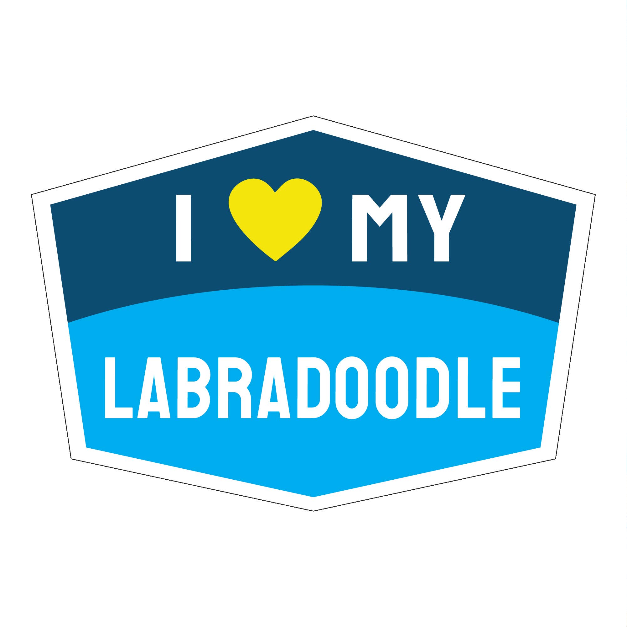 I Love My Labradoodle Hexagon Shaped Magnet