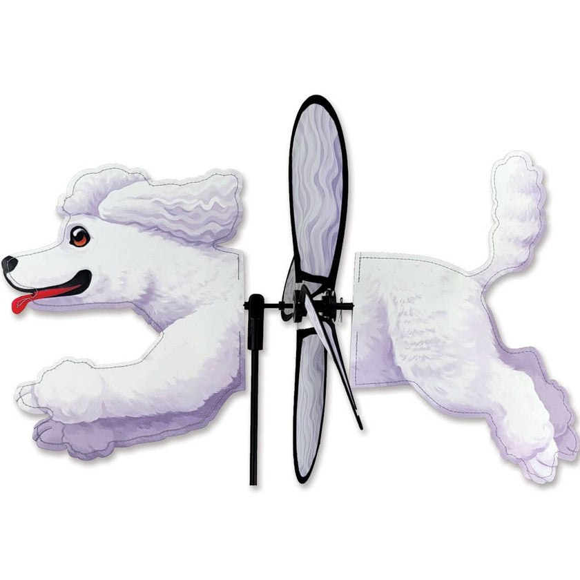 Poodle, White Petite Spinner