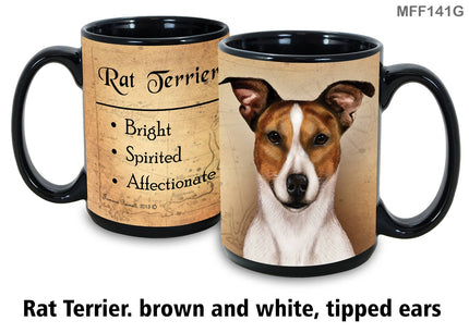 Rat Terrier Red/White Tipped Mug Coffee Cup