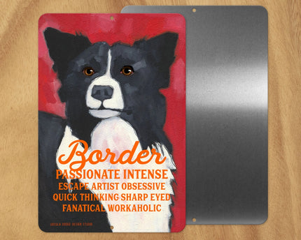 Border Collie (Ears Up) -UD Metal Sign