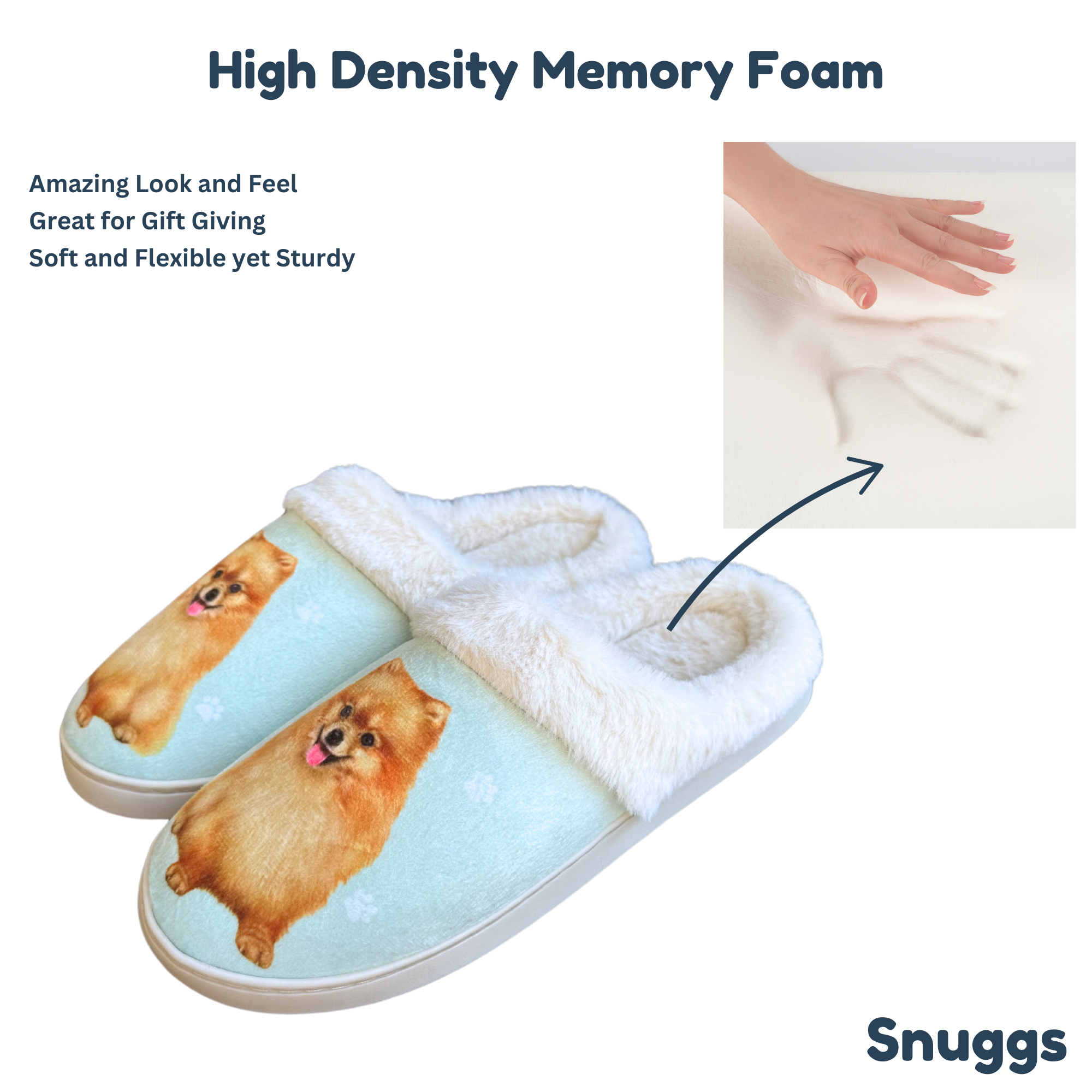 Pomeranian Dog Pet Lovers Comfy Snuggs Slippers