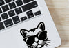 Cat w/Sunglasses Vinyl Transfer Sticker (Black)