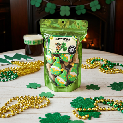 Dog Treat Cookies St. Patrick's Day Gnome Gift Bag