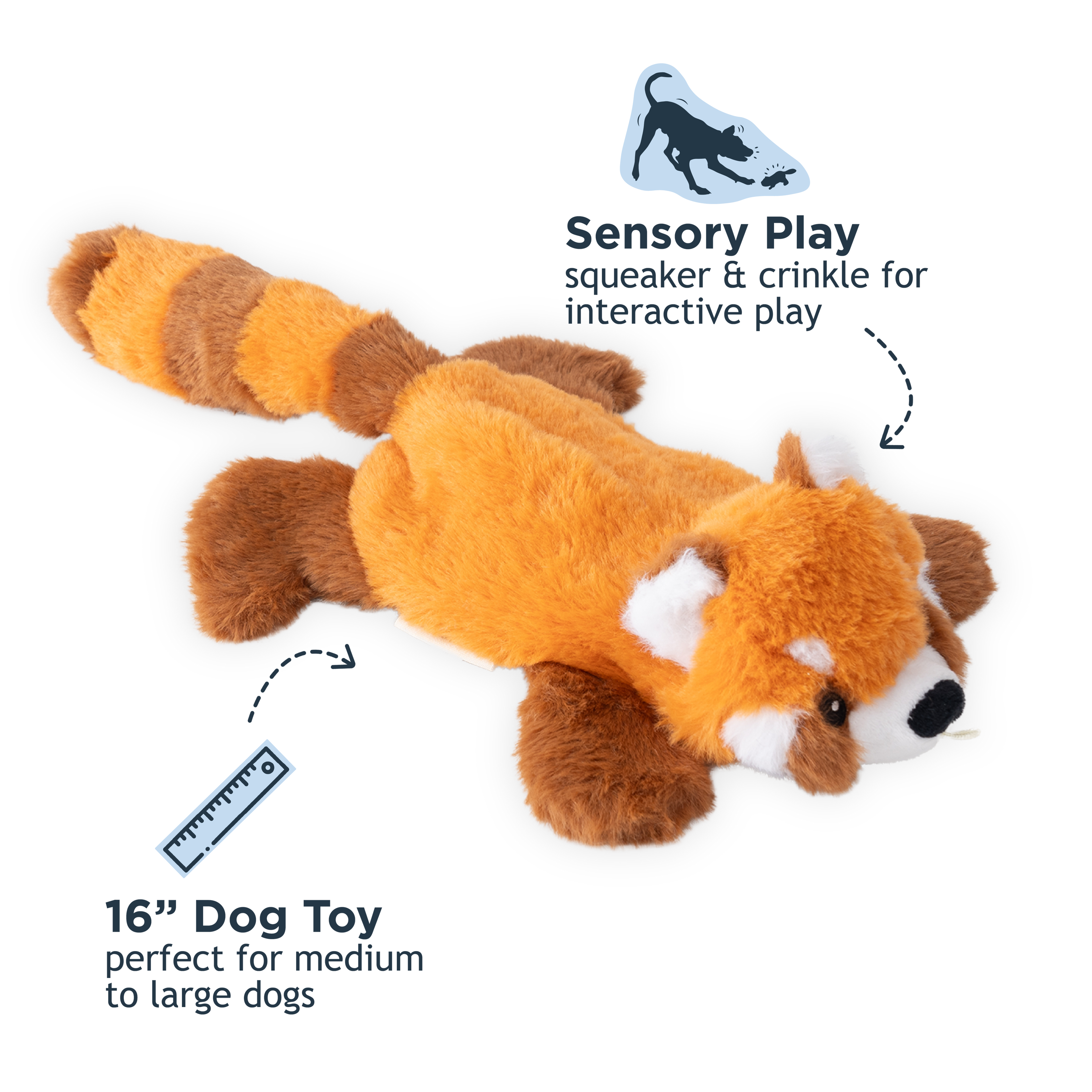 Dog Toy Red Panda Stuffless Squeaker Toy