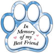 Show off your love for your favorite furry friend with our In Memory of my Best Friend Paw Magnet! Perfect for your car trunk or any magnetic surface, this adorable paw-shaped magnet features a vibrant image of your favorite dog or cat breed saying. Made from durable, weather-resistant materials, it’s designed to withstand the elements while adding a touch of personality to your vehicle or home. 