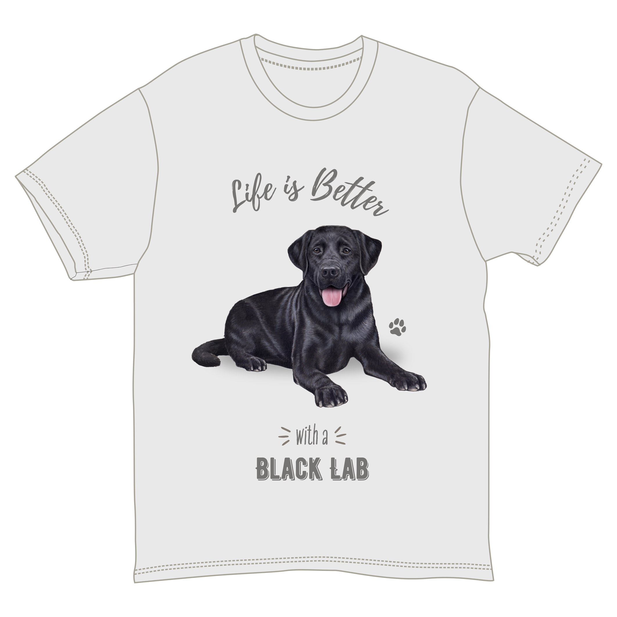 Labrador Black Dog Tee Shirt Unisex