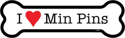 I (heart) Min Pins Bone Shaped Magnet
