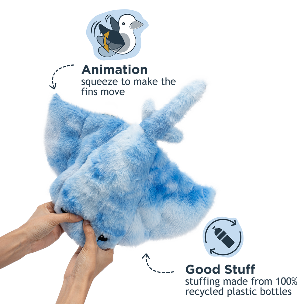Dog Toy Manta Ray Animated Plush Dog Toy
