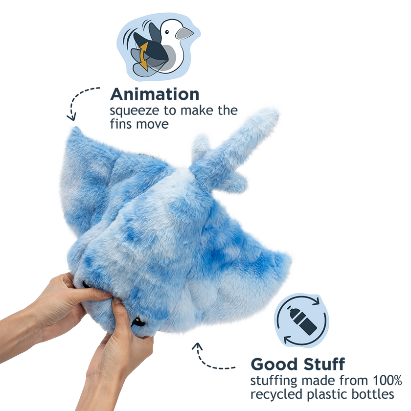 Dog Toy Manta Ray Animated Plush Dog Toy