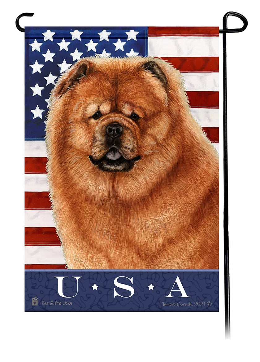 Chow Chow Red True Blue Garden Flag