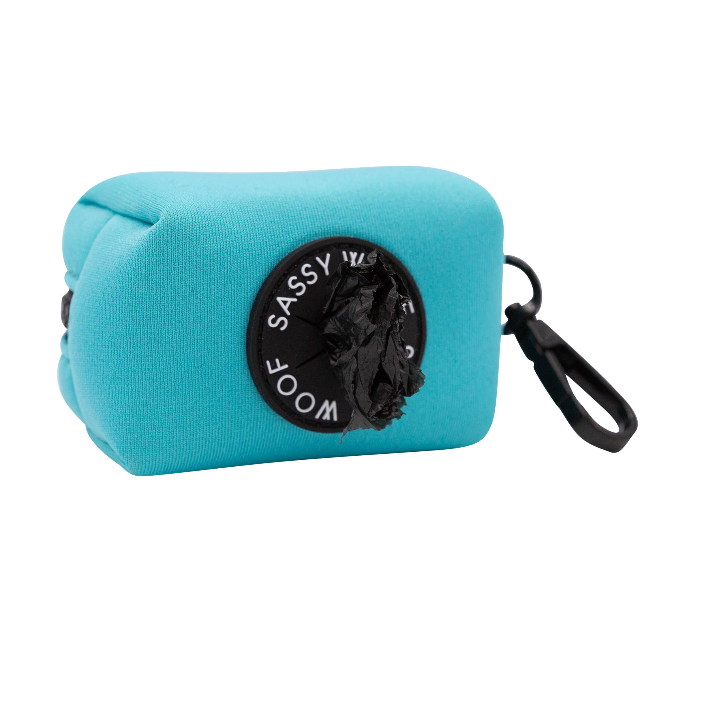 Dog Waste Bag Holder Neon Blue With Clasp