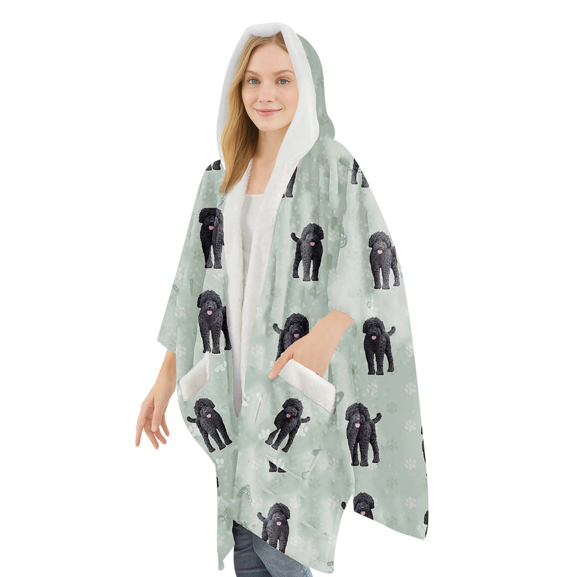 Labradoodle Snugg Wraps with Hoodie – Ultra Soft Sherpa Fleece Wrap for Pet Lovers