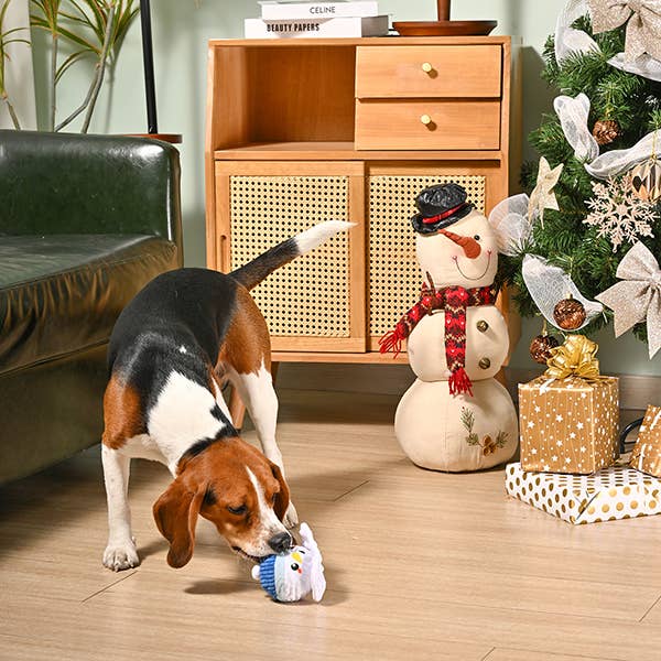Dog Toy Snowman Snowball Christmas Plush Spike Ball Toy