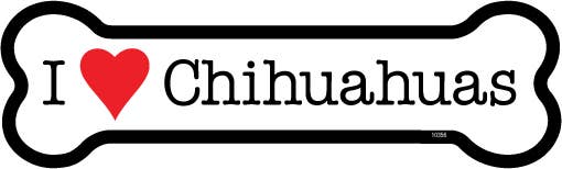 I (heart) Chihuahuas Bone Shaped Magnet
