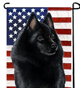 Schipperke, Black (American Flag) Large Flag