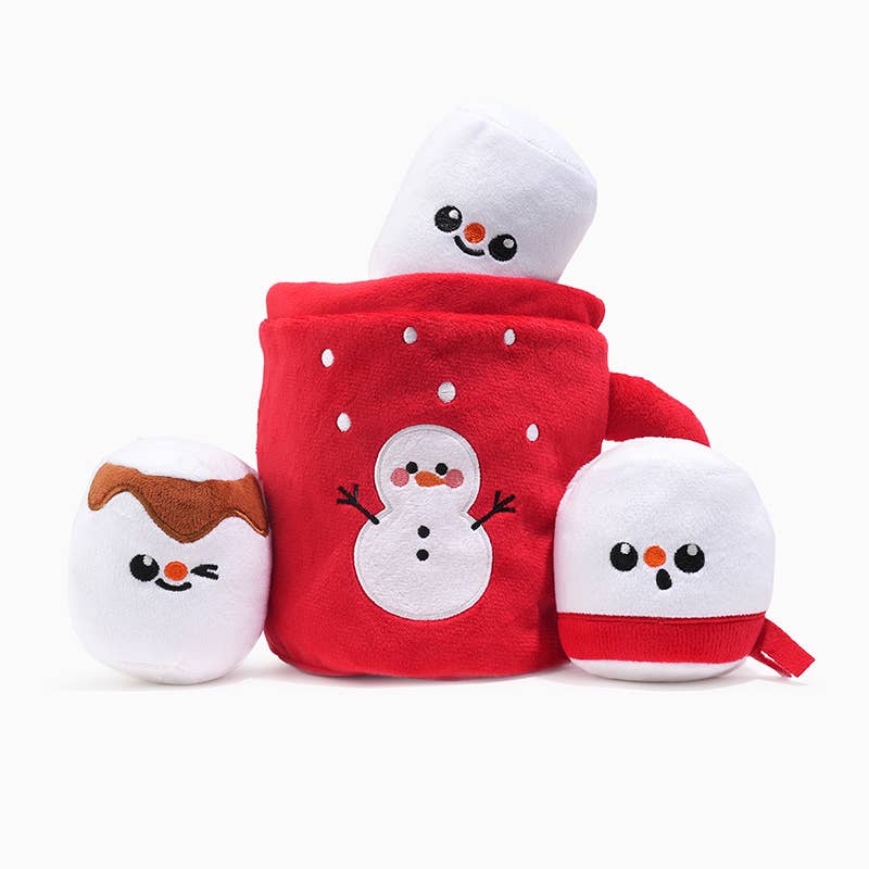 Dog Toy Hot Chocolate Christmas Happy Woofmas Plush Toy Set