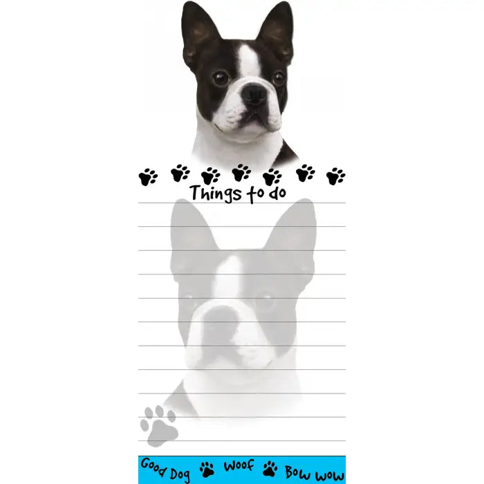 Boston Terrier Magnetic List Pad