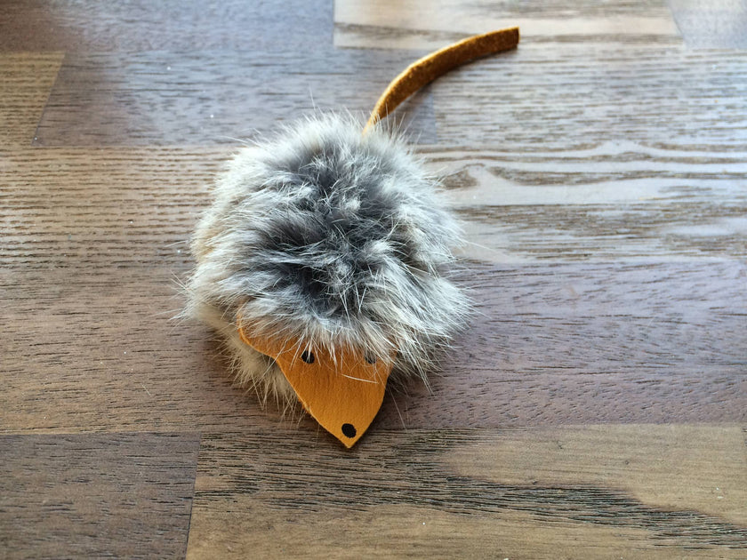 Cat Toy Harry Rabbit Fur Leather Toy