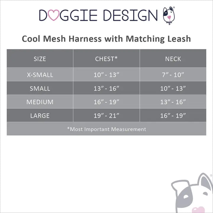 Cool Mesh Dog Harness & Lead - Frog Polka Dot