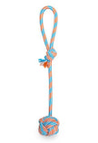ThoozyPet Ball Tug Rope Dog Toy with Handle Blue / Red 17