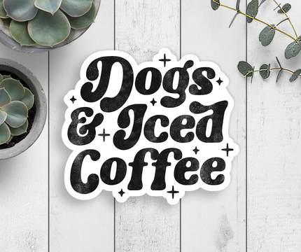 Dogs And Iced Coffee Sticker Vinyl Decal