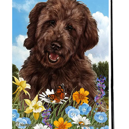 Goldendoodle, Chocolate Garden Flag