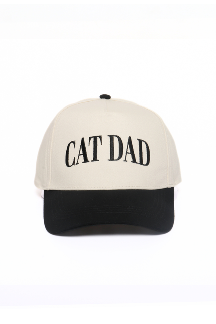 CAT DAD Embroidery 5 Panel Two Tone Cap