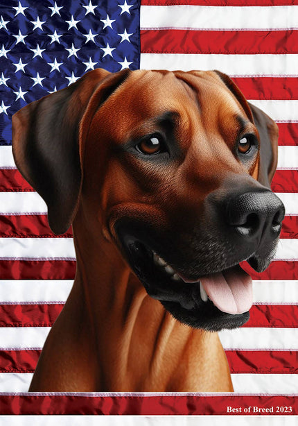 Rhodesian Ridgeback Patriotic III Garden Flag