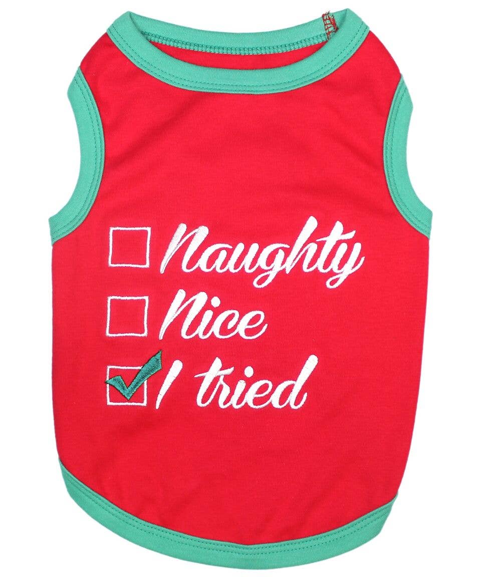 Naughty, Nice, I tried Dog or Cat Pet T-Shirt