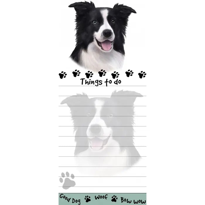 Border Collie Magnetic List Pad