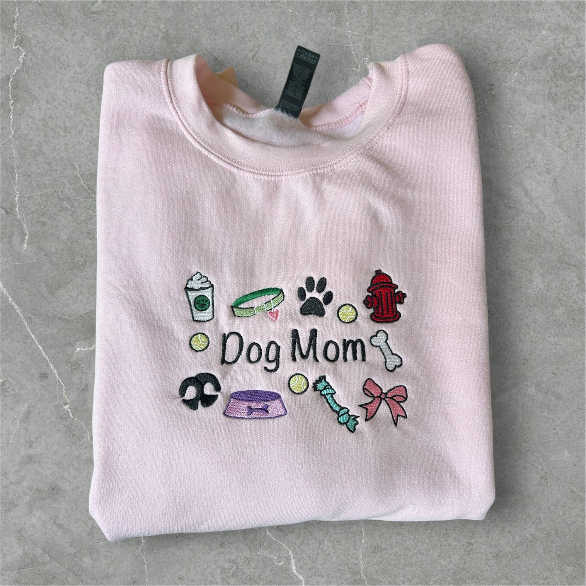 Crewneck Embroidered Dog Mom Essentials Sweatshirt
