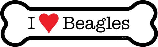 I (heart) My Beagles Bone Shaped Magnet