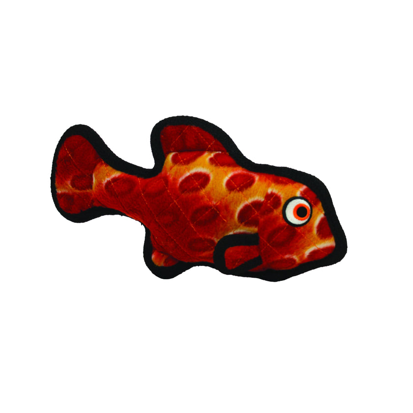 Tuffy Ocean Fish - Red, Durable, Tough, Squeaky Dog Toy