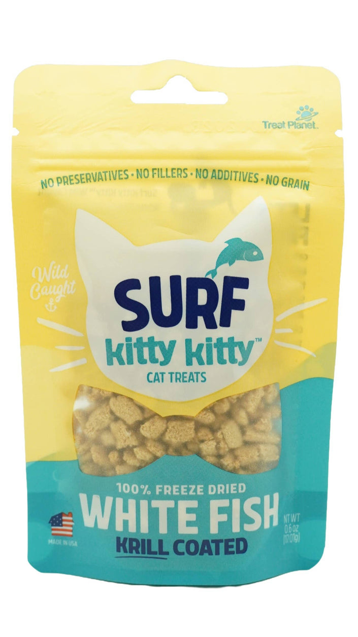 Cat Treat Kitty Kitty Surf Freeze Dried White Fish Treat with Krill