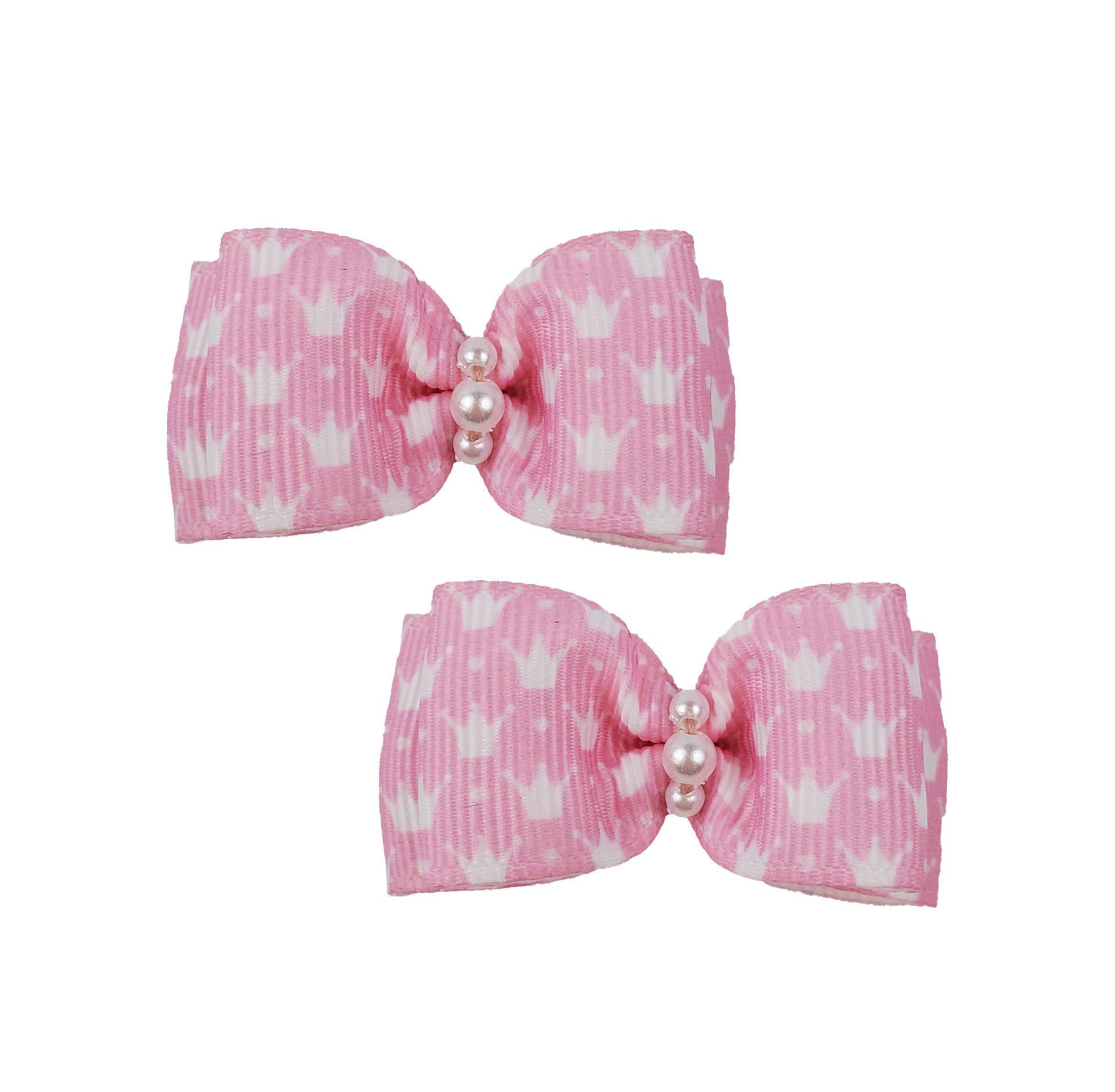 Pink Crowns Canine Clips - 2 bows per card
