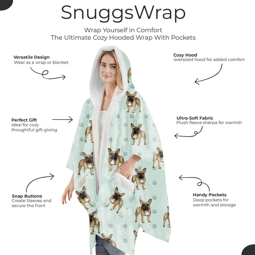 Australian Shepherd Snugg Wraps with Hoodie – Ultra Soft Sherpa Fleece Wrap for Pet Lovers