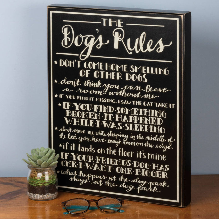 Dog's Rules Box Sign