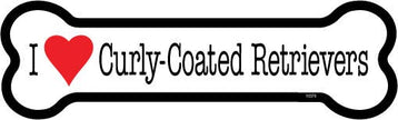 Curly-Coated Retriever I (heart) Curly-Coated Retrievers Bone Shaped Magnet