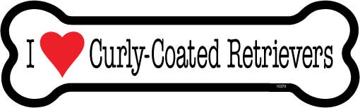 Curly-Coated Retriever I (heart) Curly-Coated Retrievers Bone Shaped Magnet