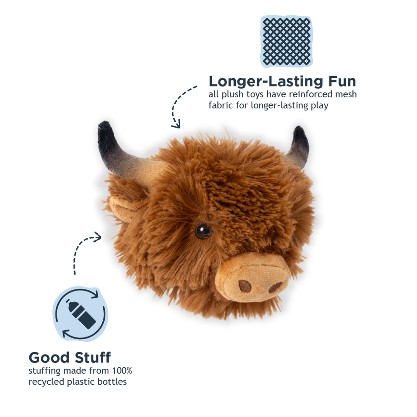 Highland Cow 2-in-1 Fetch Ball Dog Toy