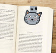 Grey Cat Big Eyes Reversible Magnetic Bookmark