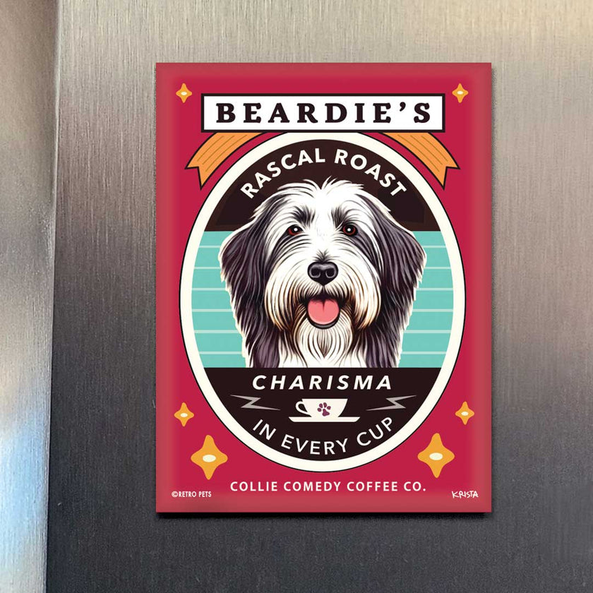 Bearded Collie 'Beardie's Rascal Roast'  Magnet
