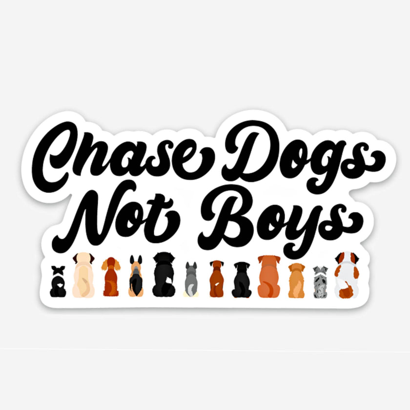 Funny Dog Mom Sticker - Chase Dogs not Boys