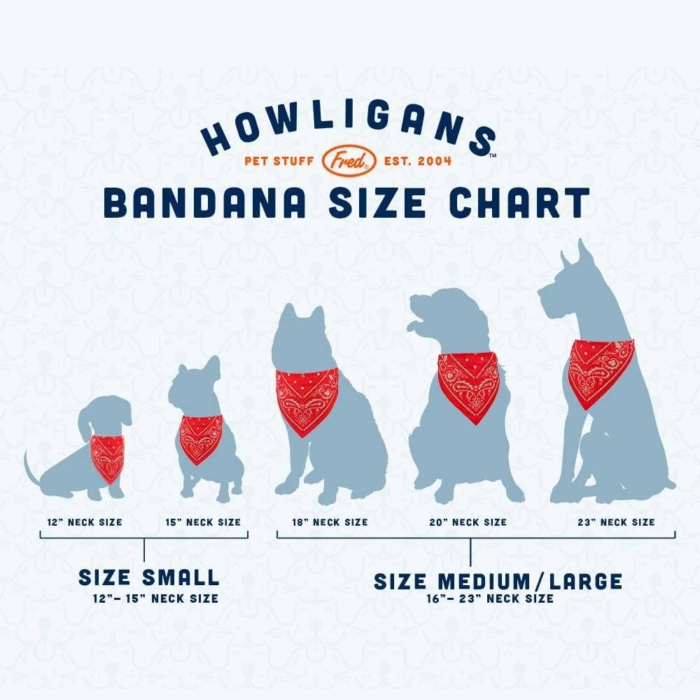 Howligans - Dog Bandana - Small Red