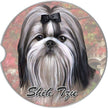 Shih Tzu, Black & White Car Coaster